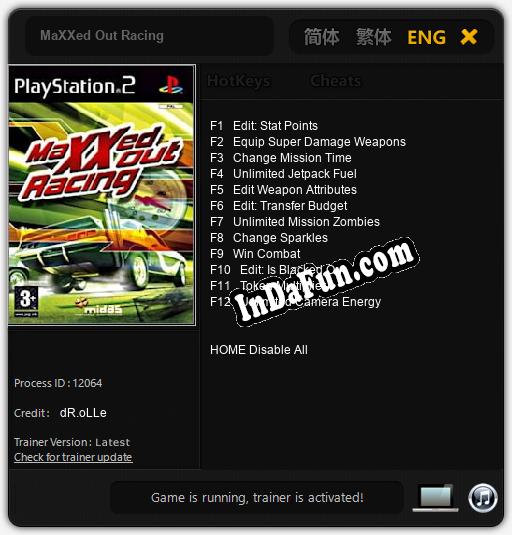 MaXXed Out Racing: Trainer +12 [v1.6]