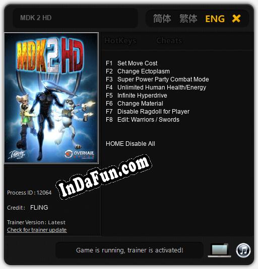 MDK 2 HD: TRAINER AND CHEATS (V1.0.29)