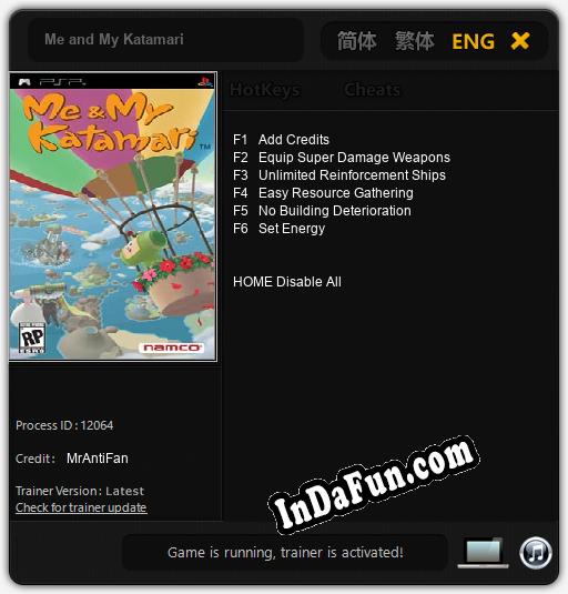 Me and My Katamari: Cheats, Trainer +6 [MrAntiFan]