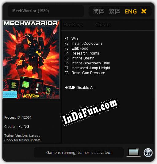 Trainer for MechWarrior (1989) [v1.0.6]