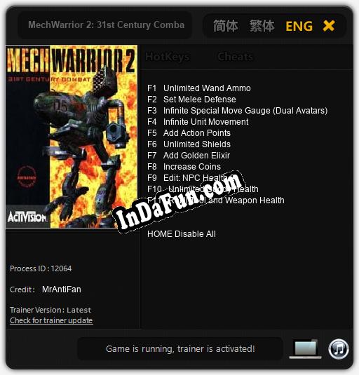 MechWarrior 2: 31st Century Combat: Cheats, Trainer +11 [MrAntiFan]