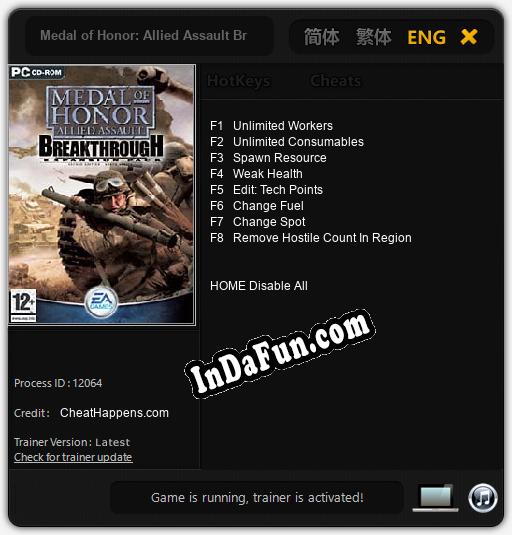 Medal of Honor: Allied Assault Breakthrough: TRAINER AND CHEATS (V1.0.17)