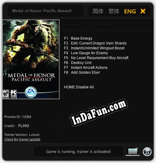 Medal of Honor: Pacific Assault: Cheats, Trainer +8 [FLiNG]