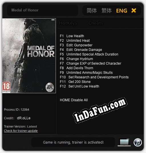 Medal of Honor: Cheats, Trainer +12 [dR.oLLe]