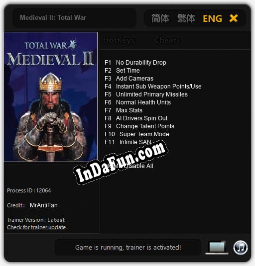 Medieval II: Total War: Trainer +11 [v1.8]