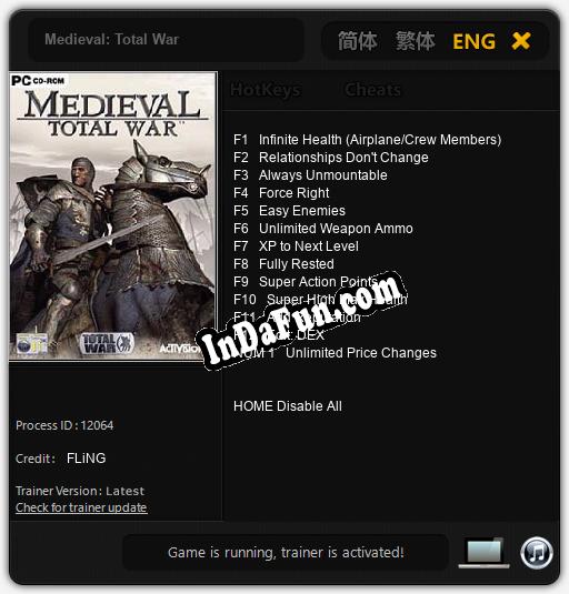 Medieval: Total War: Cheats, Trainer +13 [FLiNG]