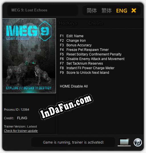 MEG 9: Lost Echoes: Trainer +9 [v1.4]