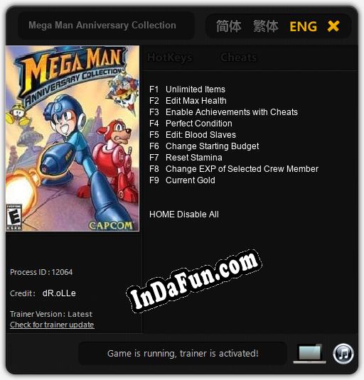 Mega Man Anniversary Collection: Cheats, Trainer +9 [dR.oLLe]