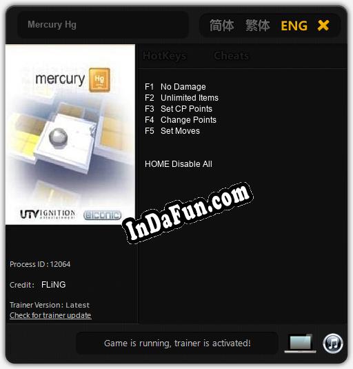 Mercury Hg: TRAINER AND CHEATS (V1.0.46)