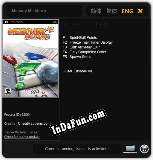 Mercury Meltdown: TRAINER AND CHEATS (V1.0.45)