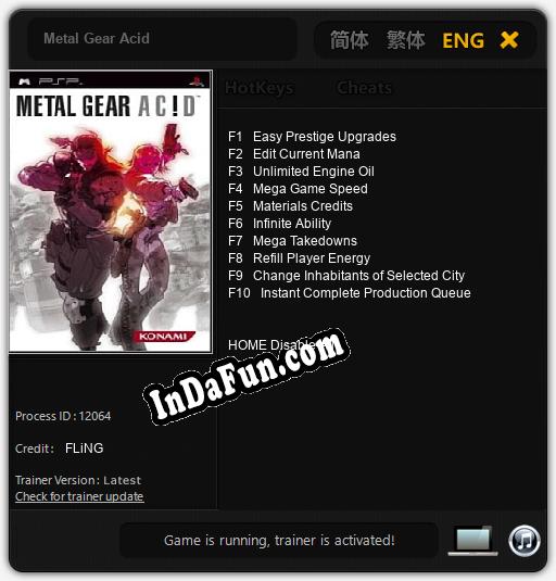 Metal Gear Acid: Trainer +10 [v1.7]