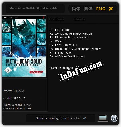 Metal Gear Solid: Digital Graphic Novel: TRAINER AND CHEATS (V1.0.33)