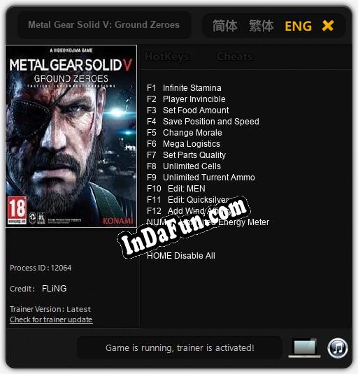 Metal Gear Solid V: Ground Zeroes: Trainer +13 [v1.2]