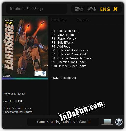 Trainer for Metaltech: EarthSiege [v1.0.7]