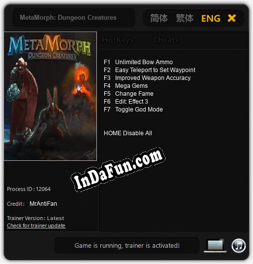 MetaMorph: Dungeon Creatures: TRAINER AND CHEATS (V1.0.2)