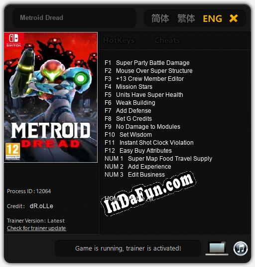 Trainer for Metroid Dread [v1.0.7]