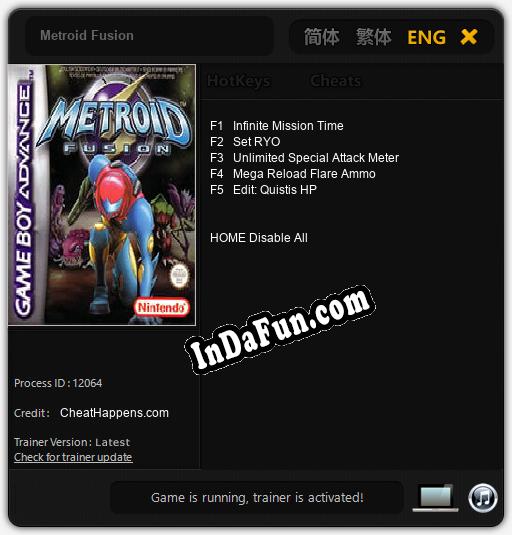 Metroid Fusion: Trainer +5 [v1.7]