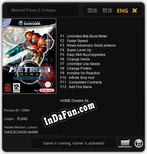 Metroid Prime 2: Echoes: TRAINER AND CHEATS (V1.0.8)