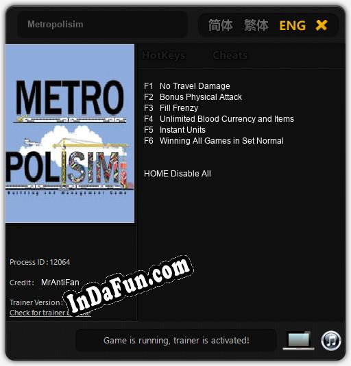 Trainer for Metropolisim [v1.0.9]