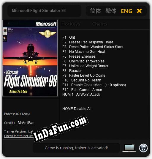 Trainer for Microsoft Flight Simulator 98 [v1.0.6]