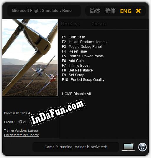 Trainer for Microsoft Flight Simulator: Reno Air Races [v1.0.2]