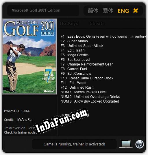 Microsoft Golf 2001 Edition: Cheats, Trainer +15 [MrAntiFan]