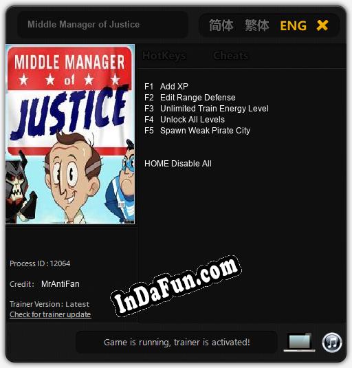 Middle Manager of Justice: Cheats, Trainer +5 [MrAntiFan]