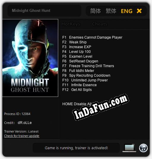 Midnight Ghost Hunt: Trainer +12 [v1.9]