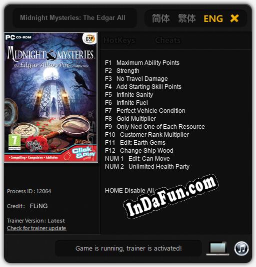 Midnight Mysteries: The Edgar Allan Poe Conspiracy: TRAINER AND CHEATS (V1.0.6)