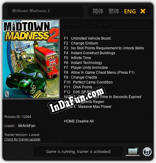 Trainer for Midtown Madness 2 [v1.0.4]