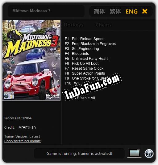 Midtown Madness 3: TRAINER AND CHEATS (V1.0.44)