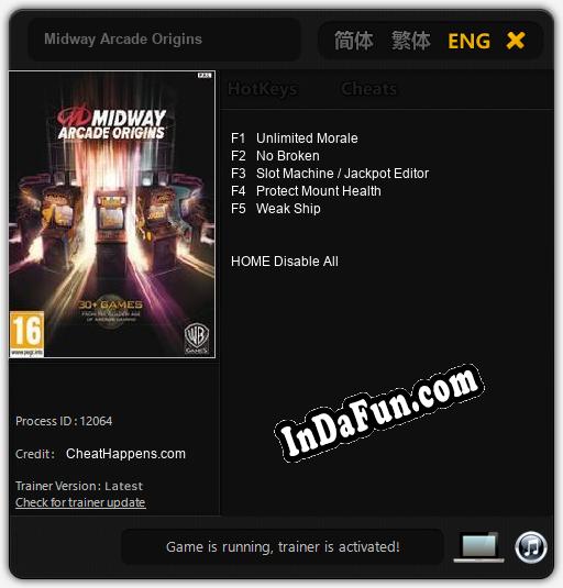 Midway Arcade Origins: TRAINER AND CHEATS (V1.0.45)