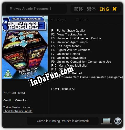 Trainer for Midway Arcade Treasures 3 [v1.0.2]