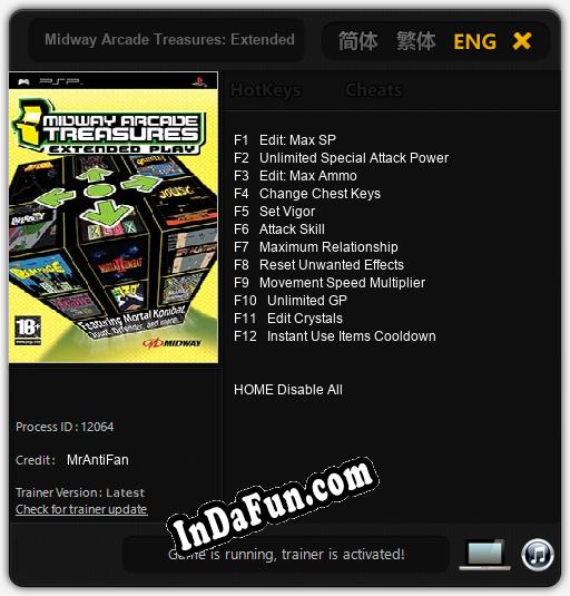 Midway Arcade Treasures: Extended Play: Trainer +12 [v1.7]