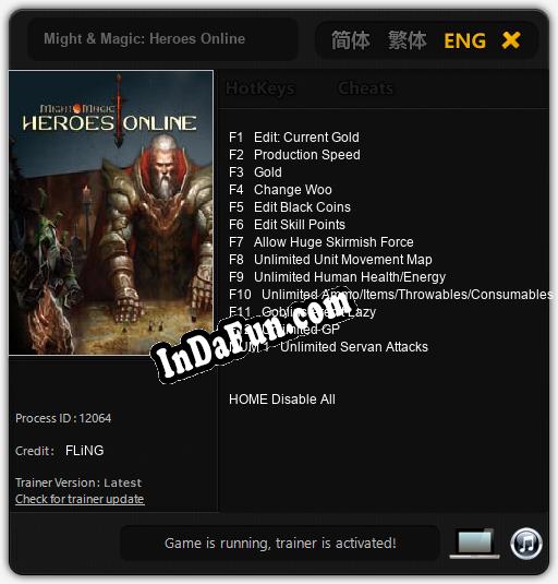 Trainer for Might & Magic: Heroes Online [v1.0.3]