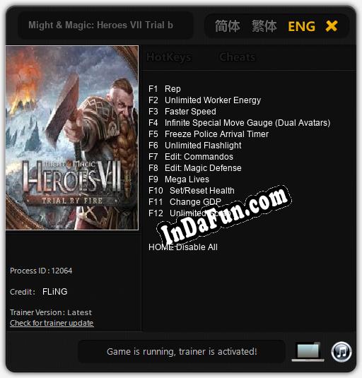 Trainer for Might & Magic: Heroes VII Trial by Fire [v1.0.1]
