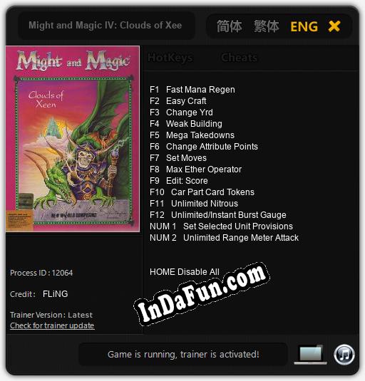 Might and Magic IV: Clouds of Xeen: TRAINER AND CHEATS (V1.0.61)
