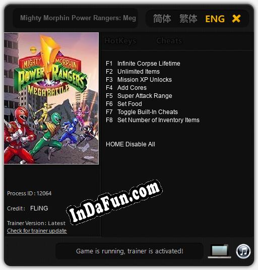 Mighty Morphin Power Rangers: Mega Battle: Trainer +8 [v1.3]