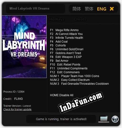 Trainer for Mind Labyrinth VR Dreams [v1.0.2]