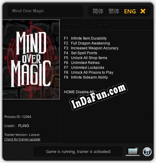 Mind Over Magic: TRAINER AND CHEATS (V1.0.20)