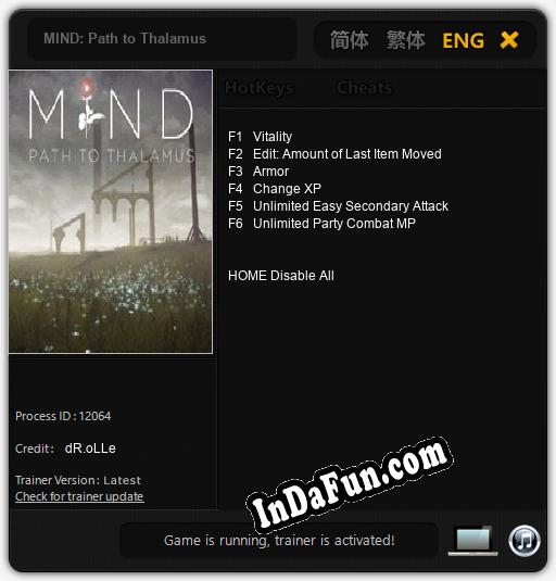MIND: Path to Thalamus: Cheats, Trainer +6 [dR.oLLe]