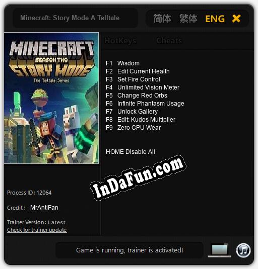 Trainer for Minecraft: Story Mode A Telltale Games Series Season 2 [v1.0.7]