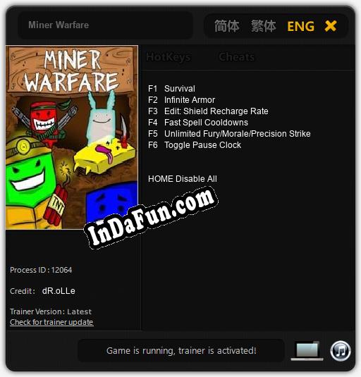 Trainer for Miner Warfare [v1.0.1]