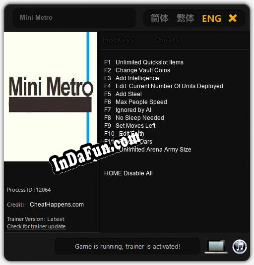 Mini Metro: TRAINER AND CHEATS (V1.0.67)