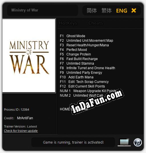Ministry of War: TRAINER AND CHEATS (V1.0.84)