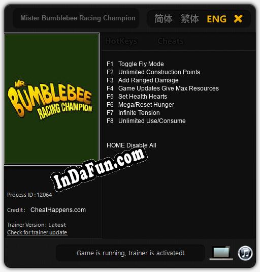 Mister Bumblebee Racing Champion: TRAINER AND CHEATS (V1.0.58)