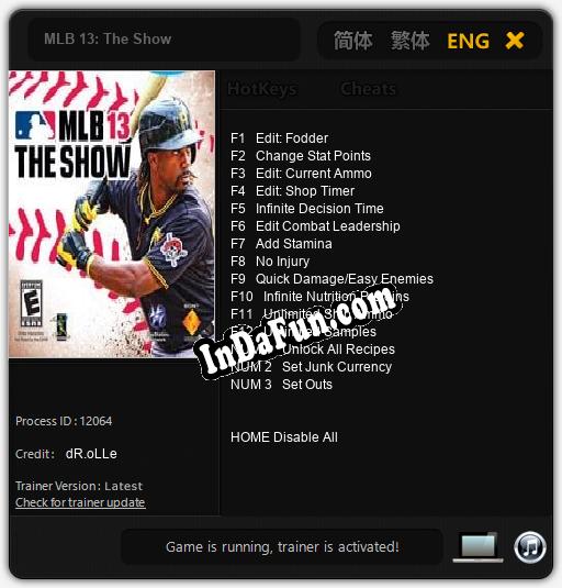 Trainer for MLB 13: The Show [v1.0.6]