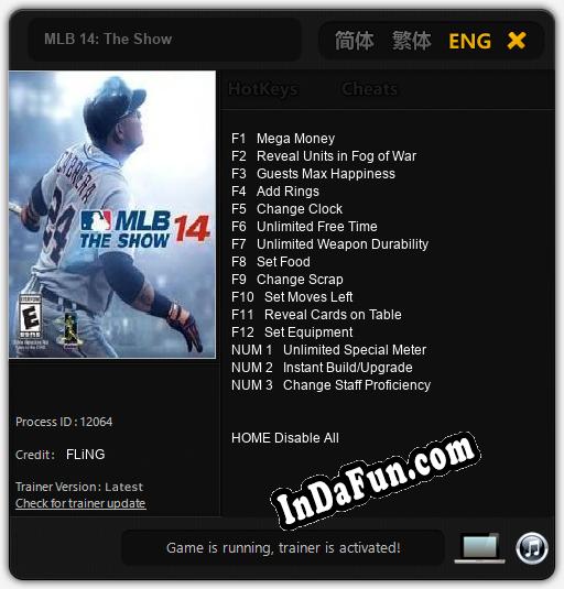 MLB 14: The Show: Cheats, Trainer +15 [FLiNG]