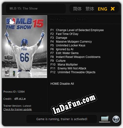 MLB 15: The Show: TRAINER AND CHEATS (V1.0.10)