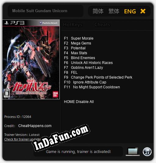 Mobile Suit Gundam Unicorn: TRAINER AND CHEATS (V1.0.85)